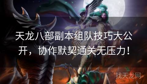 天龙八部副本组队技巧大公开，协作默契通关无压力！