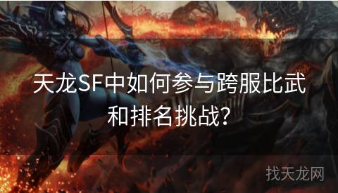 天龙SF中如何参与跨服比武和排名挑战？