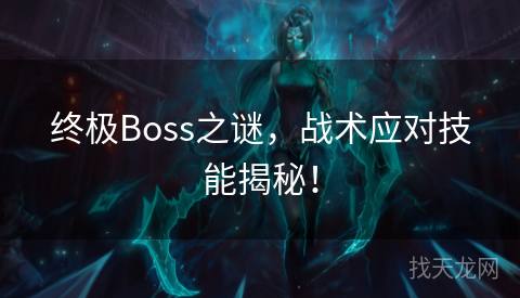 终极Boss之谜，战术应对技能揭秘！