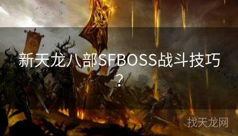 新天龙八部SFBOSS战斗技巧？