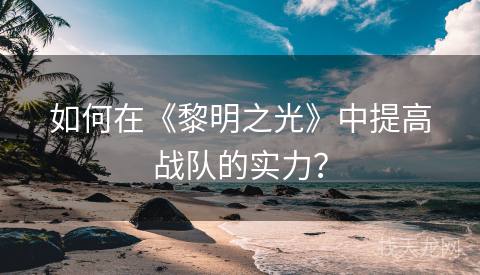 如何在《黎明之光》中提高战队的实力？