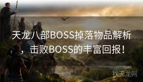 天龙八部BOSS掉落物品解析，击败BOSS的丰富回报！