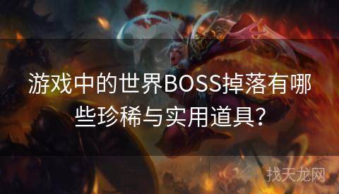 游戏中的世界BOSS掉落有哪些珍稀与实用道具？