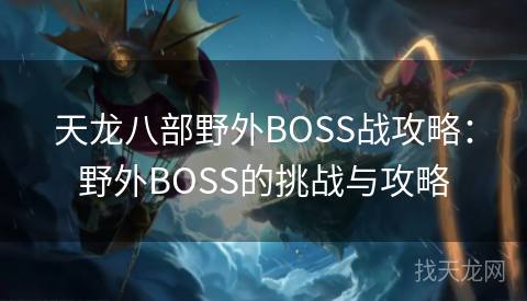 天龙八部野外BOSS战攻略：野外BOSS的挑战与攻略