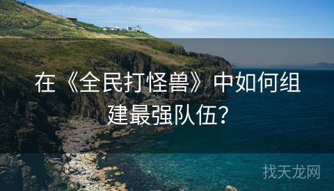 在《全民打怪兽》中如何组建最强队伍？