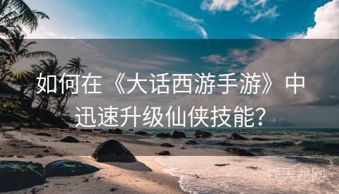 如何在《大话西游手游》中迅速升级仙侠技能？